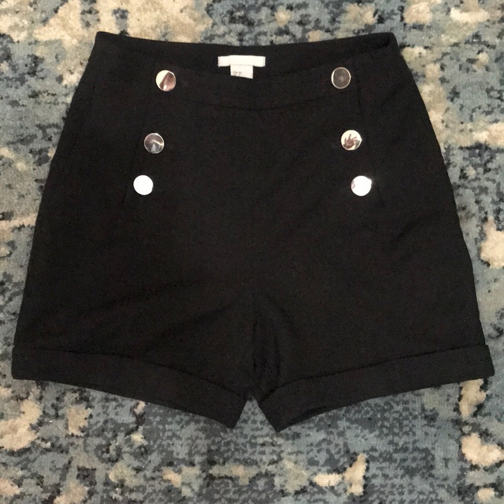 High waisted H&M shorts with gold button detail